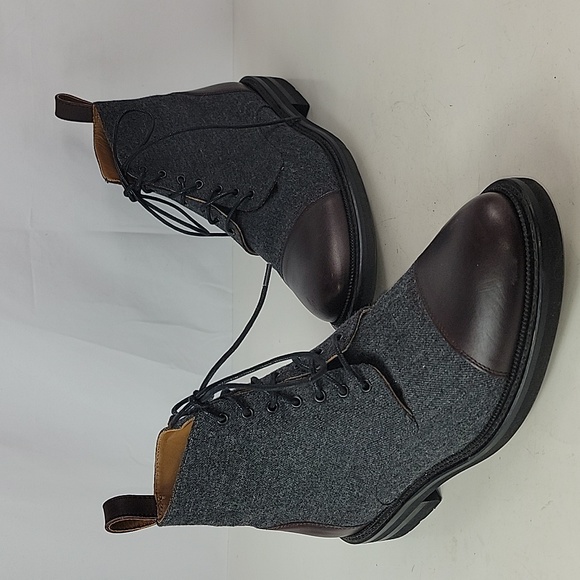 TAFT The Jack Cap Toe Boot In Grey/Oxblood Wool/Leather Men's - Picture 3 of 16